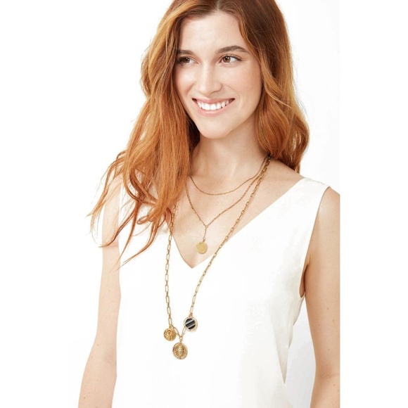 NEW Stella & Dot Gold Dez Pendant 3 in 1 Necklace - Picture 4 of 6